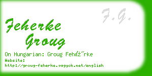 feherke groug business card